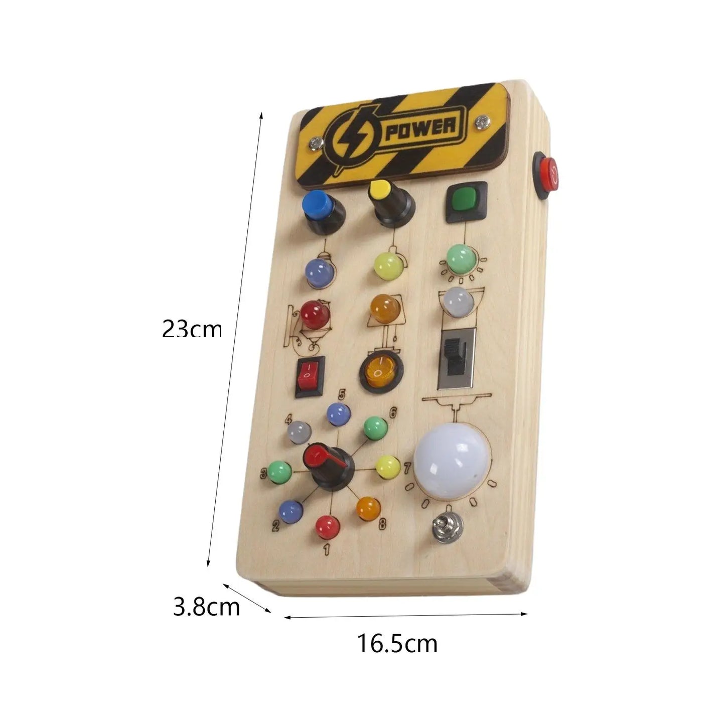 Wooden Busy Board with LED Light Educational