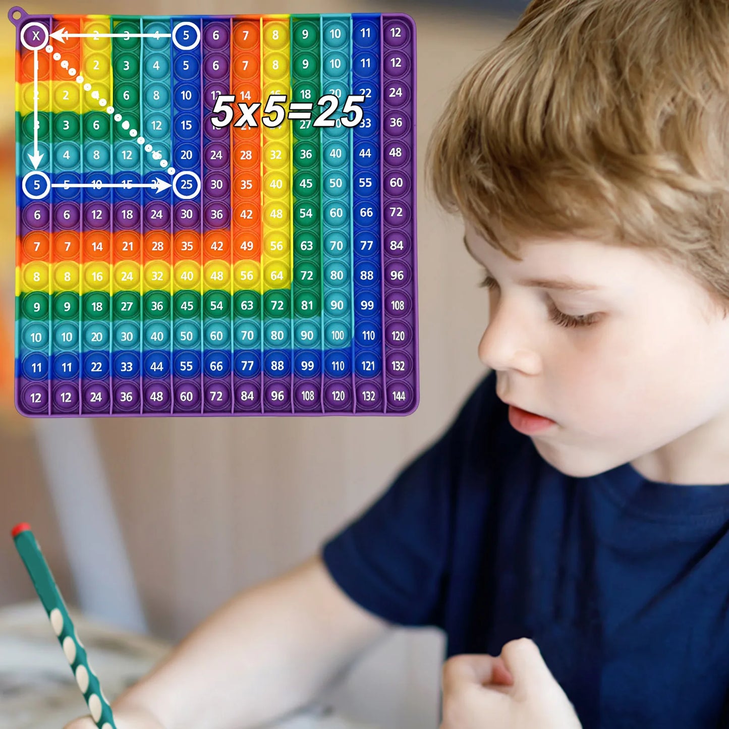 12x12 Multiplication and Addition Push Pop Board