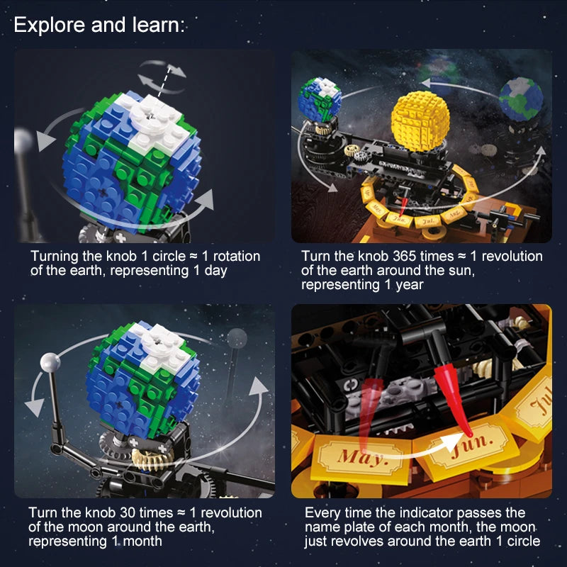 Earth, Sun, and Solar System Clock Building Blocks