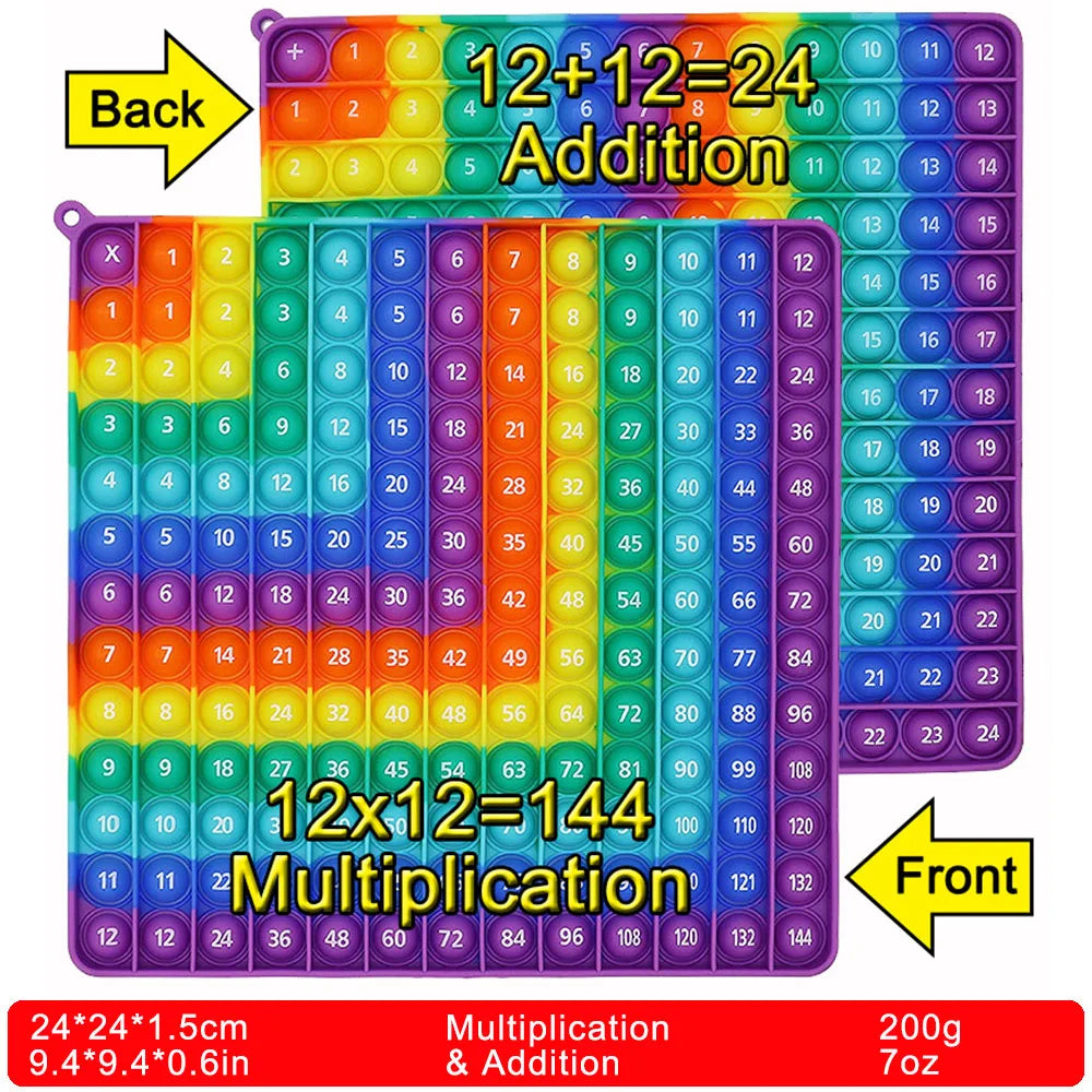 12x12 Multiplication and Addition Push Pop Board