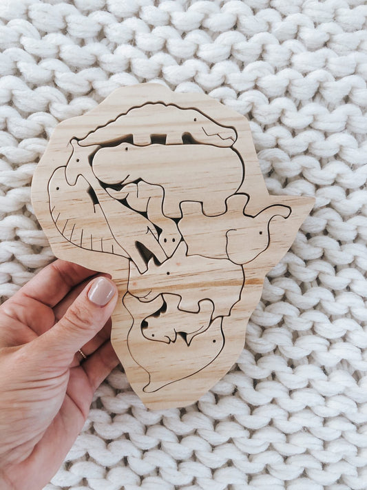 African Animals Wooden Puzzle