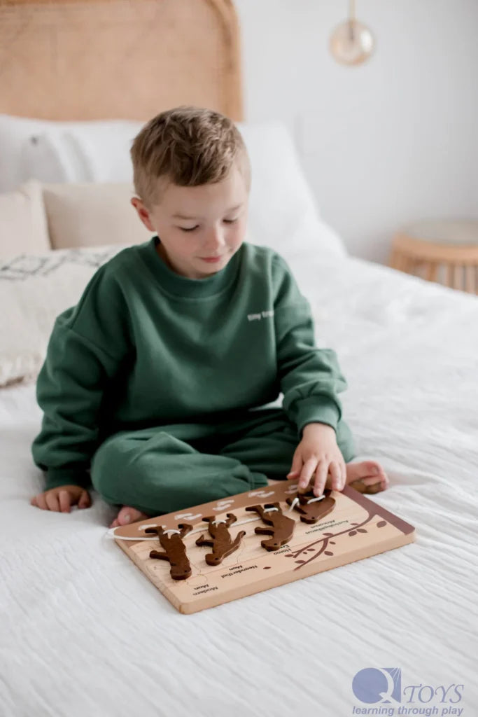 QToys Human Evolution Puzzle & Lacing Set