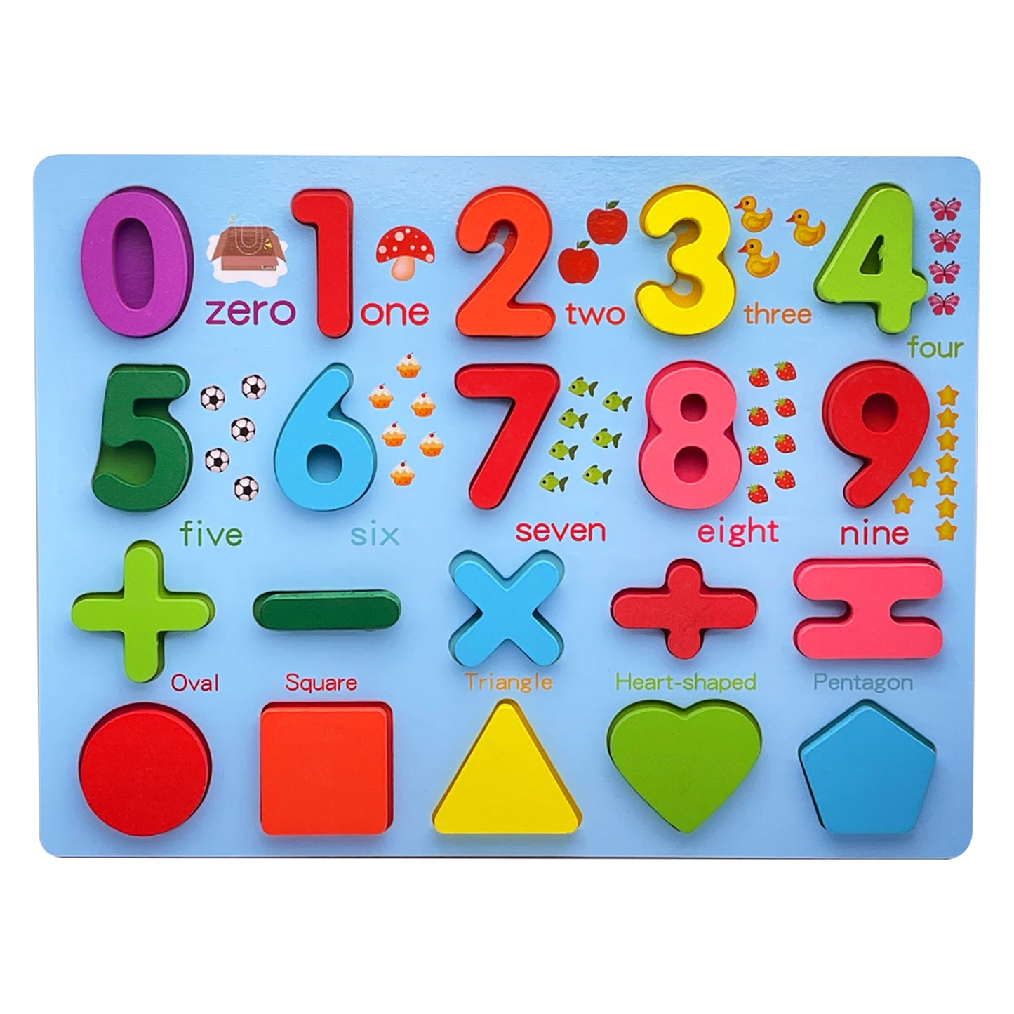 Zunammy Wooden Alphabet Puzzle Board & Number Educational Board