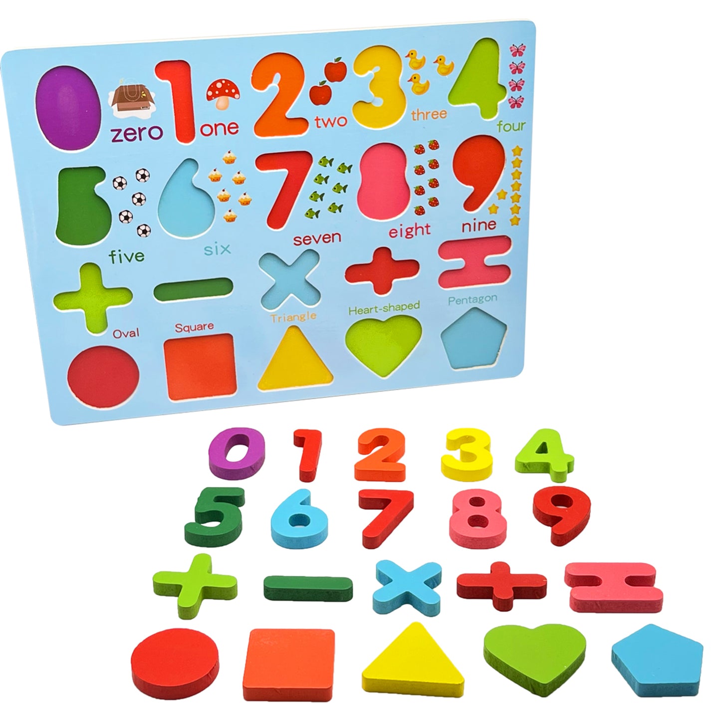 Zunammy Wooden Alphabet Puzzle Board & Number Educational Board