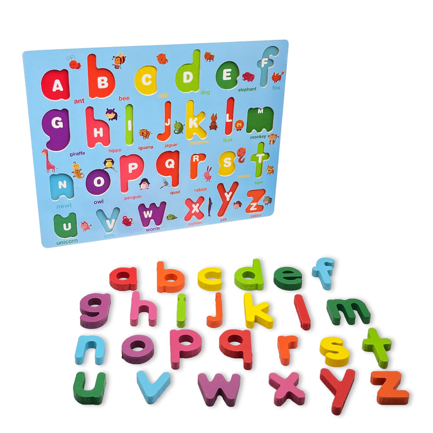 Zunammy Wooden Alphabet Puzzle Board & Number Educational Board